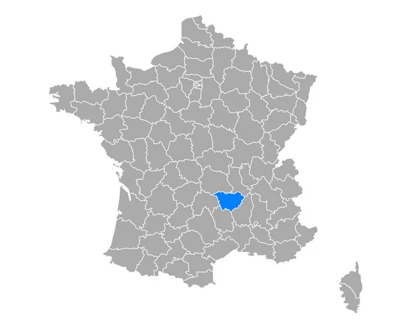 Mapa Haute Loiry Francii — Stockový vektor