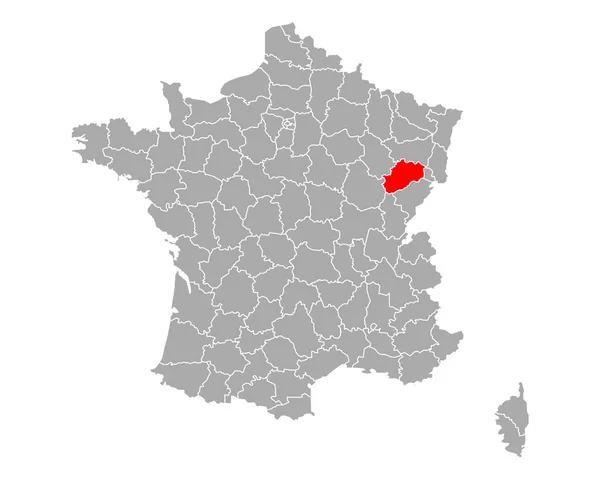 Map Haute Saone France — Stock Vector