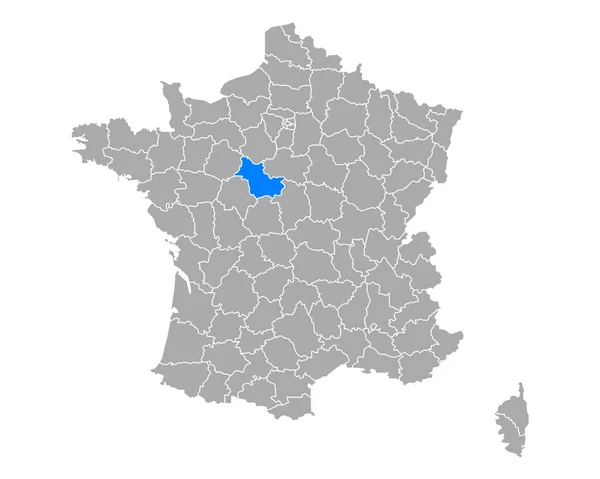 Karta Över Loir Cher Frankrike — Stock vektor
