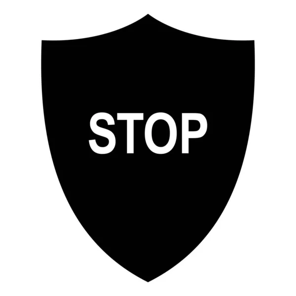 Stop Shield Vector Illustration — Stock Vector