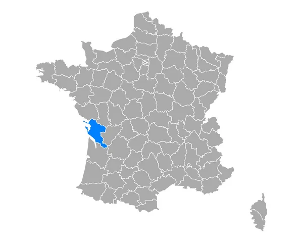 Карта Приморского Шаранта Франции — стоковый вектор