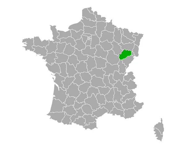 フランスのオートソーン州地図 — ストックベクタ