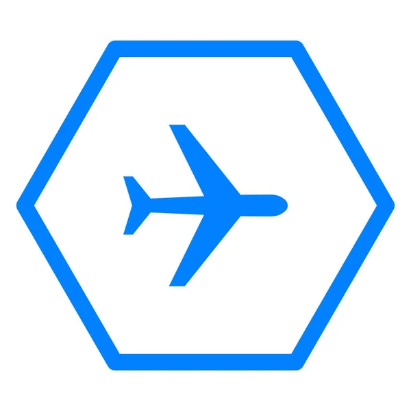 Flygplan Och Hexagon Som Vektor Illustration — Stock vektor