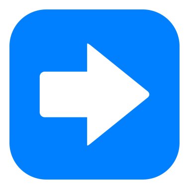 Vektör illüstrasyonu olarak sağ ok ve uygulama simgesi