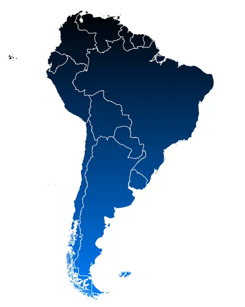 Mappa Del Sud America — Vettoriale Stock