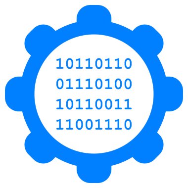 Vektör illüstrasyonu olarak ikili kod ve tekerlek