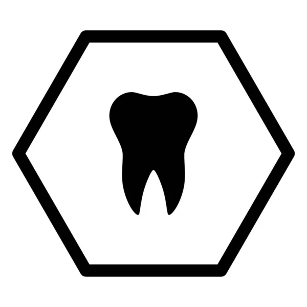 Dente Hexágono Como Ilustração Vetorial —  Vetores de Stock