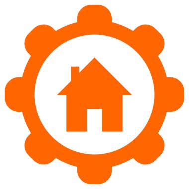 Vektör illüstrasyonu olarak ev ve tekerlek