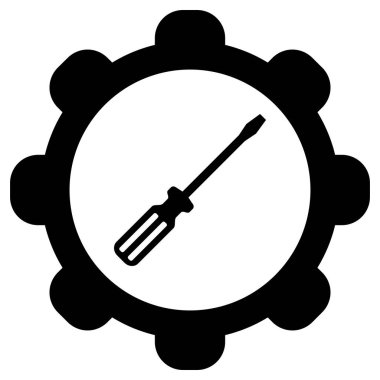 Vektör illüstrasyonu olarak tornavida ve tekerlek