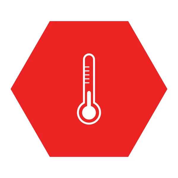 Termometer Och Hexagon Som Vektorillustration — Stock vektor