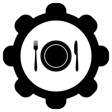 Vektör illüstrasyon olarak çatal bıçak ve tekerlek