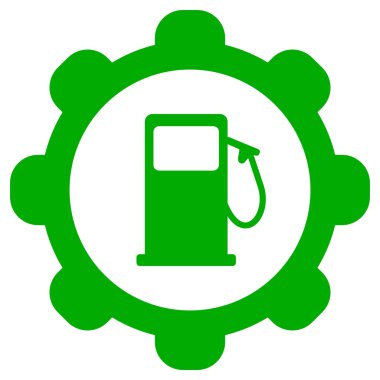 Benzin istasyonu ve tekerlek vektör illüstrasyonu