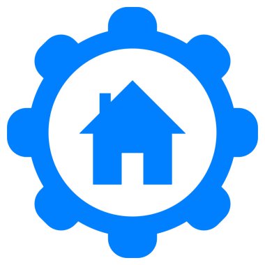 Vektör illüstrasyonu olarak ev ve tekerlek