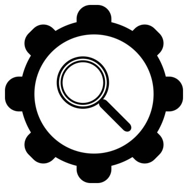 Vektör illüstrasyonu olarak büyüteç ve tekerlek