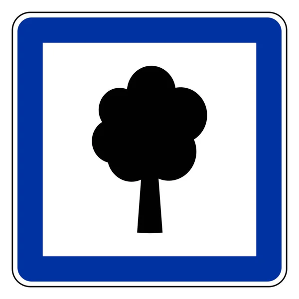 ベクターイラストとしての木や道路標識 — ストックベクタ