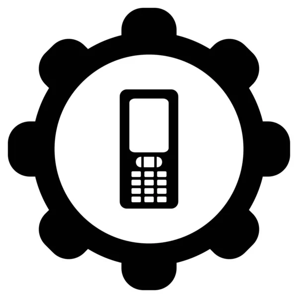 Мобильный Телефон Колесо Качестве Векторной Иллюстрации — стоковый вектор