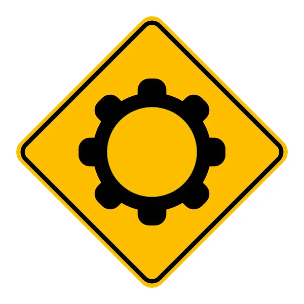 Wheel Road Sign Vector Illustration — Stockvektor