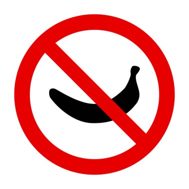Vektör illüstrasyon olarak muz ve yasak işareti