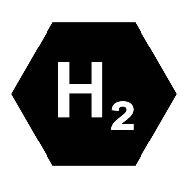 Hydrogen and hexagon as vector illustration