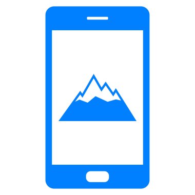 Dağlar ve akıllı telefon vektör gösterimi olarak