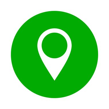 Location pin and circle as vector illustration