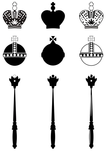 The attributes of the King. — Stock Vector