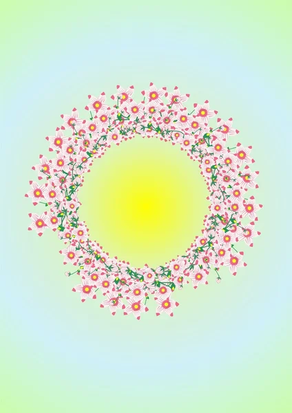 La couronne de fleurs sauvages . — Image vectorielle