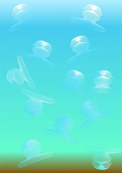 海洋动物水母. — 图库矢量图片