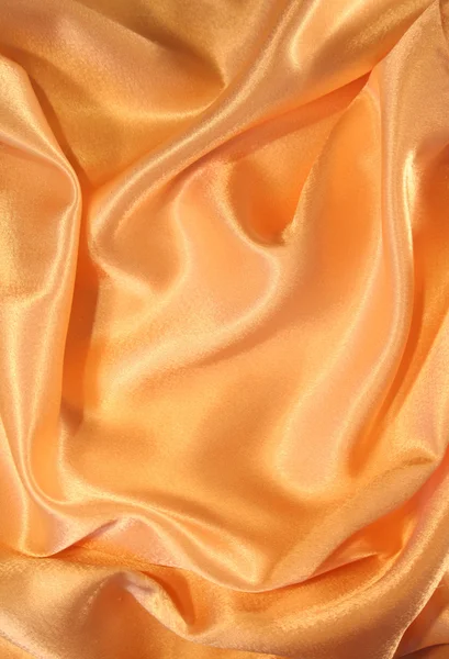 Smooth elegant golden silk as background — Stock Photo, Image