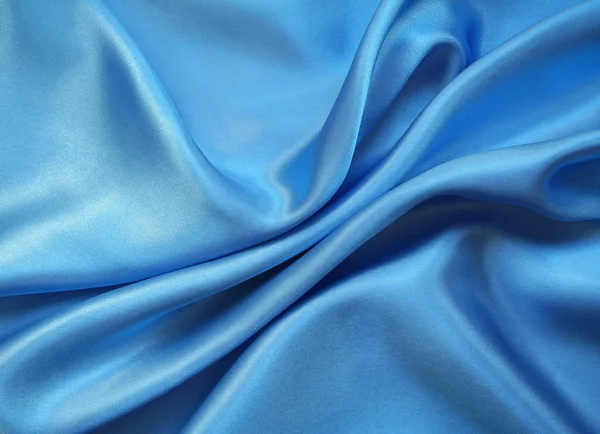 Liscio elegante seta blu come sfondo — Foto Stock