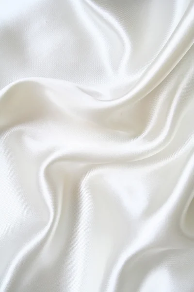 Smooth elegant white silk as background — Stock Photo, Image