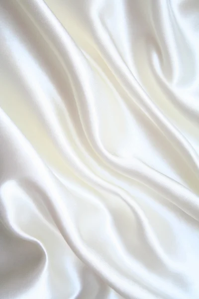 Smooth elegant white silk as background — Stock Photo, Image