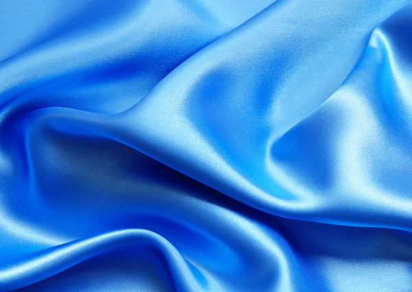 Smooth elegant blue silk as background — Stock Photo, Image