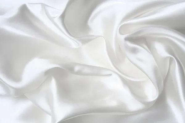 Smooth elegant white silk — Stock Photo, Image