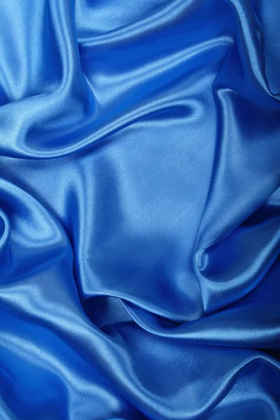 Smooth elegant blue silk as background — Stock Photo, Image