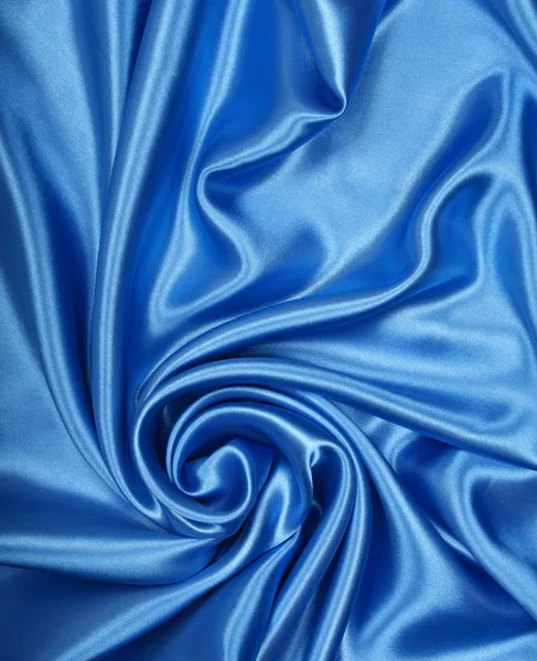 Liso elegante seda azul como fondo — Foto de Stock