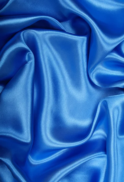 Smooth elegant blue silk as background — Stock Photo, Image