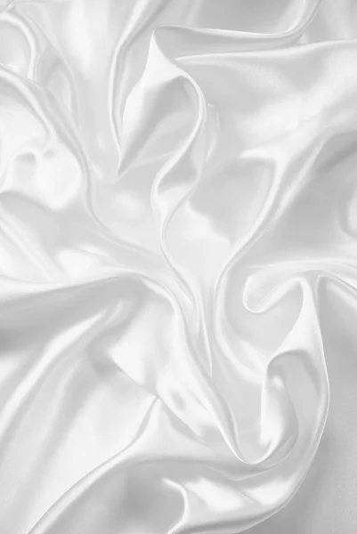 Smooth elegant white silk — Stock Photo, Image