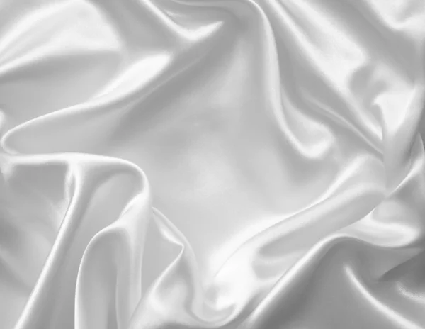 Smooth elegant white silk  background — Stock Photo, Image