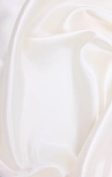 Pürüzsüz Beyaz Ipek Saten Lüks Kumaş Dokusu Düğün Arka Planı — Stok fotoğraf