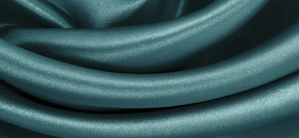Liscio Elegante Seta Blu Raso Tessuto Lusso Texture Può Utilizzare — Foto Stock