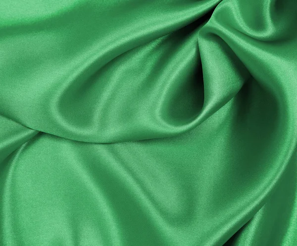 Gładki Elegancki Zielony Jedwab Lub Satynowa Luksusowa Tkanina Może Być — Zdjęcie stockowe