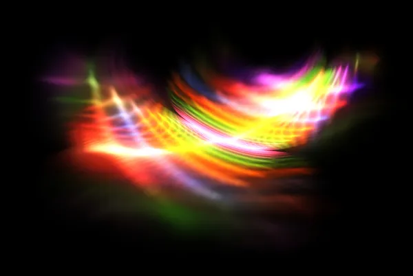 Color brillante fractal en un negro — Foto de Stock