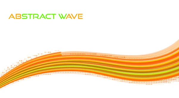 Template Abstract Bright Green Orange Wave Vector Graphic Pattern — Stock Vector