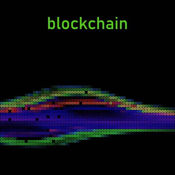 Blockchain Abstrakte Visualisierung Heller Farben Vektorgrafik Vorlage — Stockvektor