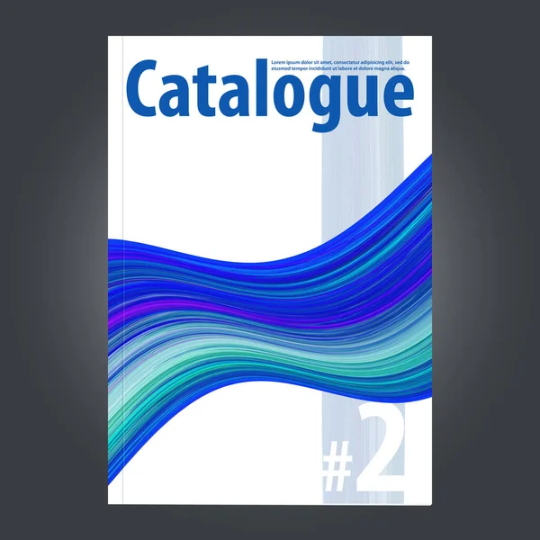 Modèle Conception Couverture Pour Catalogue Livret Dossier Avec Ligne Ondulée Vecteurs De Stock Libres De Droits