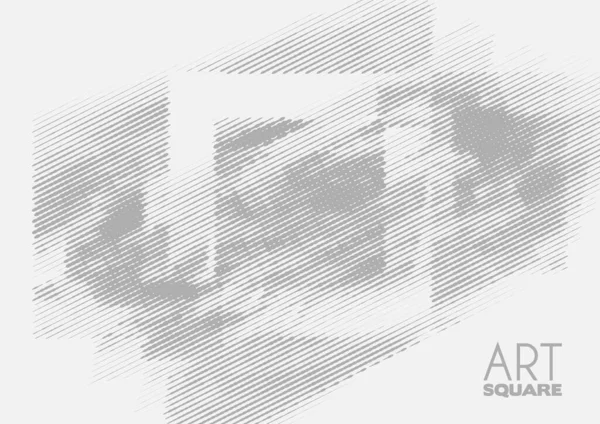 Art Abstrait Gris Texturé Carré Sur Blanc Motif Graphique Vectoriel Vecteur En Vente