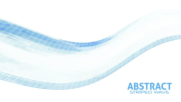 抽象的な白にハーフトーン効果を持つライトブルーの縞模様の波 ベクトルグラフィックイラスト — ストックベクタ