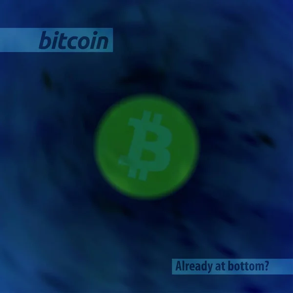 Bitcoin Already Bottom Abstract Template Btc Symbol Depth Vector — Stock Vector