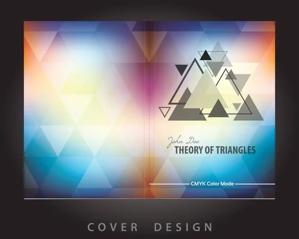 Plantilla Diseño Portada Folleto Abstracto Con Patrón Triángulos Modo Color — Archivo Imágenes Vectoriales